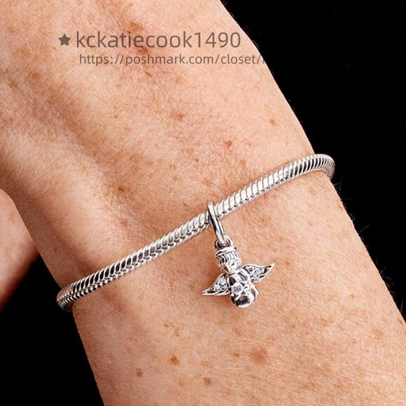 Pandora Sparkling Angel Dangle Charm - Picture 5 of 6